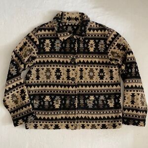 {VTG} Chico's | 90s Arizona Seasons Aztec Cotton Tapestry Jacket Shacket (1 M/8)